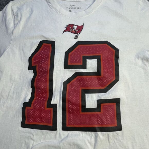 Tampa Bay Buccaneers T-Shirt  Mens Medium Tom Brady Bucs #12 Nike Tee Super Bowl - Picture 2 of 10